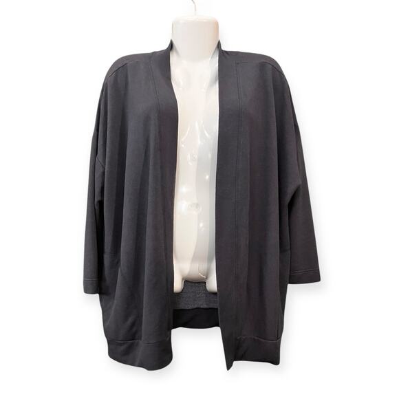 Workshop Republic Clothing Womens Dark Grey Soft Knit Casual Open Cardigan SZ 2X - Picture 1 of 9